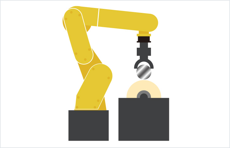 [ Image ] Workpiece grasping: The robot holds a workpiece.